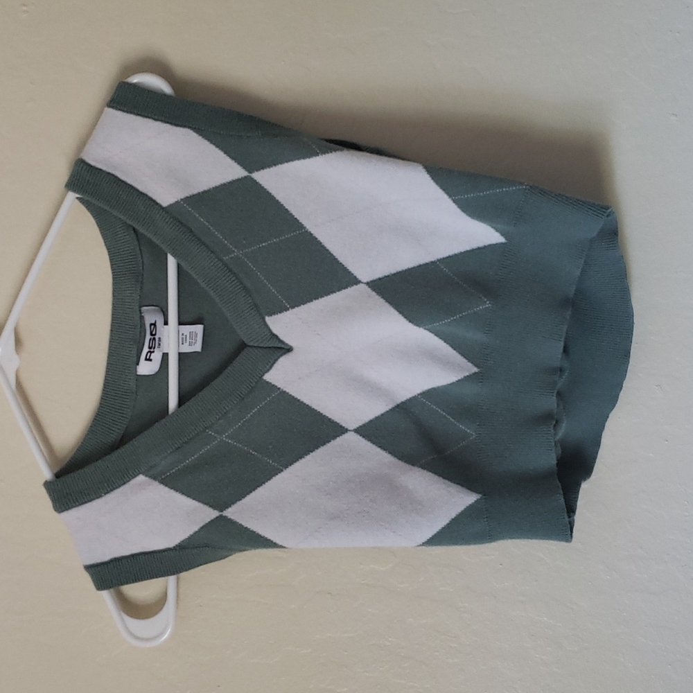 RSQ Large Green Sweater Vest